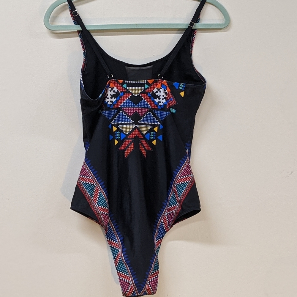 Geometric Patchwork One-Piece bathing suit (L) - Picture 4 of 6